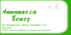 annamaria bencz business card